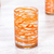 Blown glass water glasses, 'Tangerine Swirl' (set of 5) - Hand Blown Glass Orange Swirl 13 oz Water Glasses (Set of 5)