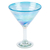 Handblown martini glasses, 'Waves of Glamour' (set of 4) - Set of 4 Turquoise and White Martini Glasses from Mexico