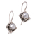 Pearl drop earrings, 'Moon Face' - Pearl Sterling Silver Drop Earrings