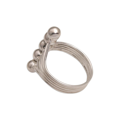 Sterling silver cocktail ring, 'Groovy Bubbles' - Sterling Silver Bubble Motif Cocktail Ring from Bali