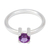Amethyst solitaire ring, 'Loving Embrace' - Amethyst Birthstone Solitaire Ring from Mexico
