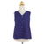 Ärmellose Bluse aus Baumwolle, „Polka Dot Night“ – handwerklich gefertigte ärmellose Bluse aus 100 % Baumwolle in Blau