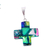 Dichroic art glass cross pendant, 'colours of Growth' - Artisan Crafted Iridescent Dichroic Art Glass Cross Pendant