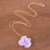 Gold-plated hydrangea petal pendant necklace, 'Wild Hydrangea in Purple' - Gold-Plated Purple Hydrangea Petal Pendant Necklace (image 2b) thumbail