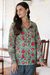 Camisa de algodón con estampado floral - Camisa de algodón estampada con botones