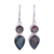Labradorite dangle earrings, 'Dewdrop Muse' - Faceted Labradorite Gemstone and Silver Dangle Earrings thumbail