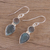 Labradorite dangle earrings, 'Dewdrop Muse' - Faceted Labradorite Gemstone and Silver Dangle Earrings (image 2b) thumbail