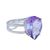 Amethyst solitaire ring, 'Crystalline Tears' - Brazilian Teardrop Amethyst & Silver Solitaire Ring