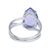 Amethyst solitaire ring, 'Crystalline Tears' - Brazilian Teardrop Amethyst & Silver Solitaire Ring
