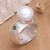 Anillo cóctel perla cultivada y peridoto - Anillo de cóctel de plata de ley y perlas cultivadas