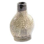 Batik ceramic decorative vase, 'Village Patterns' - Handcrafted Batik Ceramic Decorative Vase from Honduras