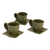 Stoneware cups and saucers, 'Rainforest' (set of 3) - Stoneware cups and saucers (Set for 3)