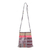 Leather-accented cotton blend sling bag, 'Intermission in Red' - Leather-Accented Patchwork Sling Bag