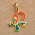 Gold-plated pendant, 'Q Birds of Armenia' - Traditional Bird-Themed Gold-Plated Pendant with Q Letter