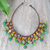 Multi-gemstone waterfall choker necklace, 'Forest Bubbles' - Green and Orange Multi-Gemstone Waterfall Choker Necklace
