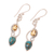 Citrine dangle earrings, 'Mystical Swirl' - Citrine and Composite Turquoise Dangle Earrings from India