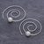 Cultured pearl drop earrings, 'Spiral of the Sea' - Cultured Pearl and Sterling Silver Spiral Earrings