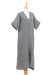 Cotton shift dress, 'Leisurely Grey' - Handcrafted Double-Layered Cotton Gauze Shift Dress in Grey (image 2b) thumbail