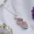 Rose quartz pendant necklace, 'Pink Flair' - Rose Quartz Pendant Necklace Crafted in India