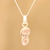 Rose quartz pendant necklace, 'Pink Flair' - Rose Quartz Pendant Necklace Crafted in India