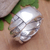 Sterling silver band ring, 'Swirling Jungle' - Traditional Balinese Sterling Silver Band Ring