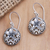 Sterling silver dangle earrings, 'Gianyar's Beauty' - Frangipani-Themed Sterling Silver Dangle Earrings from Bali