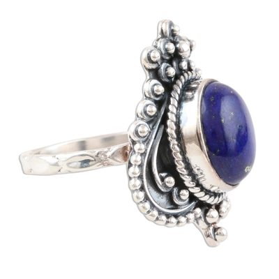 Lapis lazuli cocktail ring, 'Royal Magnificence' - Lapis Lazuli and Sterling Silver Cocktail Ring
