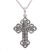 Sterling silver cross pendant necklace, 'Key to Heaven' - Greek Key Motif Sterling Silver Cross Pendant Necklace thumbail