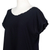 Rayon stitch-accent top, 'Mysterious Black' - Stitch-Accent Black Rayon Top with Short Dolman Sleeves