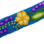Wollstirnband, „Teal Garden“ – Gesticktes, florales Wollstirnband in Blaugrün aus Peru