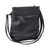 Cotton accent leather sling, 'Traveling Bouquet in Black' - Floral Cotton Accent Leather Sling in Black from Mexico