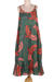 Cotton blend sundress, 'Parrot Playground' - Cotton Blend Sundress with Parrot Print and Mirror Sequins