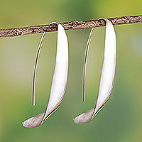 Sterling silver drop earrings, 'Wild Wind' - Contemporary Sterling Silver Drop Earrings