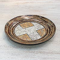 Centro de mesa de mosaico de cáscara de huevo, 'Magnitud' - Centro de mesa decorativo de mosaico de cáscara de huevo