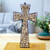 Marble mosaic cross, 'Autumn Faith' (large) - Marble mosaic cross (Large)