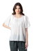 Cotton voile blouse, 'Flutter' - Short-Sleeved White Cotton Voile Blouse