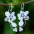Pearl and quartz cluster earrings, 'Radiant Bouquet' - Pearl and Quartz Dangle Earrings (image 2) thumbail