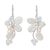 Pearl and quartz cluster earrings, 'Radiant Bouquet' - Pearl and Quartz Dangle Earrings thumbail
