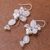 Pearl and quartz cluster earrings, 'Radiant Bouquet' - Pearl and Quartz Dangle Earrings (image 2b) thumbail