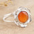 Carnelian cocktail ring, 'Evening Lotus' - Faceted Two-Carat Carnelian Lotus Cocktail Ring from India (image 2b) thumbail