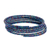 Beaded wrap bracelet, 'Shimmering Azure' - Multi-Hued Blue Glass Bead Bracelet on Stainless Steel Wire (image 2c) thumbail