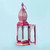 Portavelas colgante de aluminio y cristal, (grande) - Farol colgante granate con cristal decorativo de la India