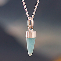 Amazonite pendant necklace, 'Natural Cone' - Amazonite Cone Pendant Necklace from Peru