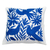 Embroidered cushion cover, 'Tenango in Blue' - Blue Embroidered Mexican Manta Throw Pillow Cushion Cover