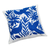 Embroidered cushion cover, 'Tenango in Blue' - Blue Embroidered Mexican Manta Throw Pillow Cushion Cover