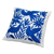 Embroidered cushion cover, 'Tenango in Blue' - Blue Embroidered Mexican Manta Throw Pillow Cushion Cover