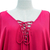 Cotton batik caftan, 'Fanfare in Fuchsia' - All Cotton Batik Caftan Dress in Fuchsia and Red