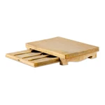 Wood charcuterie board and stainless steel cheese knives set, 'Charcuterie Cravings' - Wooden Charcuterie Board with Stainless Steel Cheese Knives