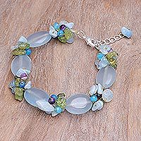 Multi-gemstone beaded bracelet, 'Mermaid Treasure'