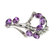 Broschennadel mit Amethyst-Blumenmuster - Indische Brosche aus Sterlingsilber mit 7 Amethysten